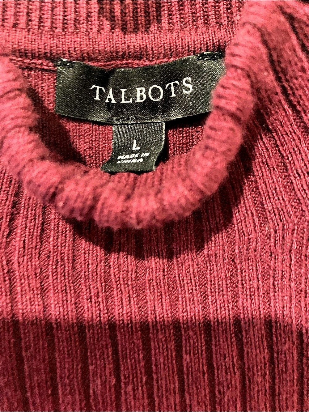 Talbots Ribbed Button Mockneck Sweater Red Size Large - Picture 3 of 5